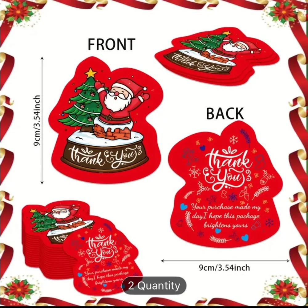 Red Santa Thank You Cards 25ct- NIP